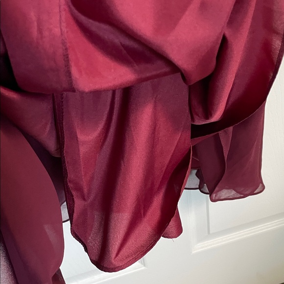 BILL LEVKOFF Dress 1266 Spaghetti Straps Floor Length 10 Wine Cranberry Lined - Picture 10 of 13